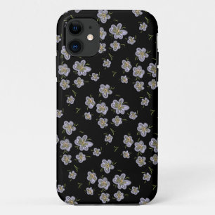 Paarse Bloemen Computer Drawn Art Case-Mate iPhone Case