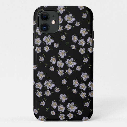 Paarse Bloemen Computer Drawn Art Case-Mate iPhone Case (Achterkant)