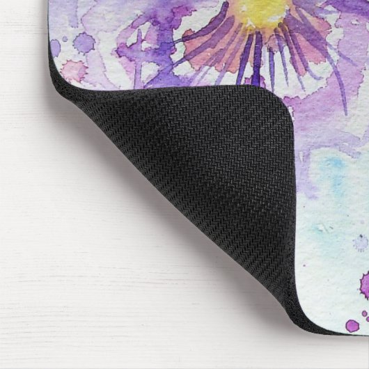 Paarse bloemen Computer Mouse Mat Pad Muismat (Hoek)