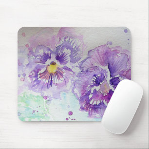 Paarse bloemen Computer Mouse Mat Pad Muismat
