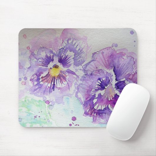 Paarse bloemen Computer Mouse Mat Pad Muismat (Met muis)