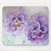 Paarse bloemen Computer Mouse Mat Pad Muismat (Voorkant)