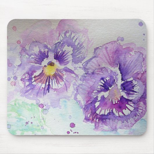 Paarse bloemen Computer Mouse Mat Pad Muismat (Voorkant)