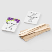 Paarse bloemen cursief script bruiloft programma handwaaier (Niet-gemonteerd)