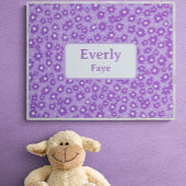 Paarse Bloemen Custom Naam Kinder Kamer Kwekerij A Poster