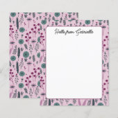 Paarse Bloemen Custom Stationery Paper (Voorkant / Achterkant)
