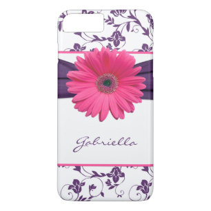 Paarse Bloemen Damask Roze Gerber Daisy iPhone 6 c Case-Mate iPhone Case
