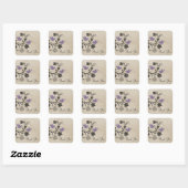 Paarse bloemen Dank jullie Stickers (Vel)