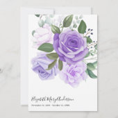 Paarse Bloemen Dank u Bereavement Foto Bedankkaart (Achterkant)