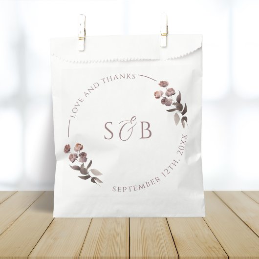 Paarse Bloemen Dank u bruiloft Bedankzakje