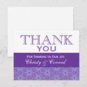 Paarse bloemen Dank u bruiloft G201 Briefkaart (Voorkant / Achterkant)