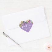 Paarse Bloemen Dank u bruiloft gunst Stickers (Envelop)