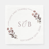 Paarse Bloemen Dank u bruiloft Servet (Voorkant)