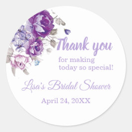 Paarse Bloemen Dank u Douche Stickers