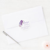 Paarse Bloemen Dank u Douche Stickers (Envelop)