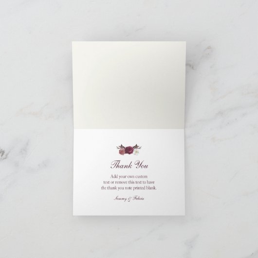 Paarse Bloemen Dank u kaarten (Binnen)