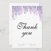 Paarse Bloemen Dank u Kaarten Bruiloft (Voorkant / Achterkant)
