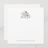 Paarse Bloemen Dank u Notecard Bedankkaart (Voorkant / Achterkant)