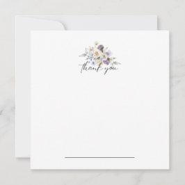 Paarse Bloemen Dank u Notecard Bedankkaart