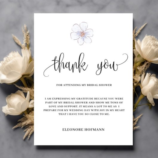 Paarse Bloemen Dank u Vrijgezellenfeest Kaart