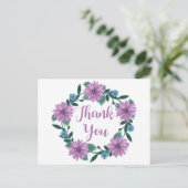 Paarse Bloemen Dankjewel Daisy Lavendelbloem Briefkaart (Staand voorkant)