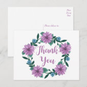 Paarse Bloemen Dankjewel Daisy Lavendelbloem Briefkaart (Voorkant / Achterkant)