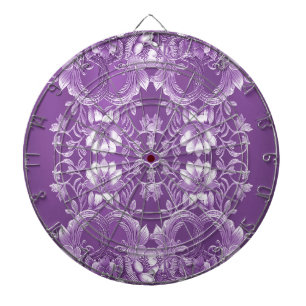 Paarse Bloemen Dartboard Dartbord
