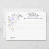 Paarse Bloemen Deel een Herinnering Aanwezigheid  Aankondiging (Voorkant)