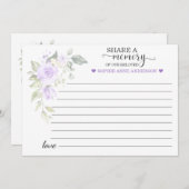 Paarse Bloemen Deel een Herinnering Aanwezigheid  Aankondiging (Voorkant / Achterkant)