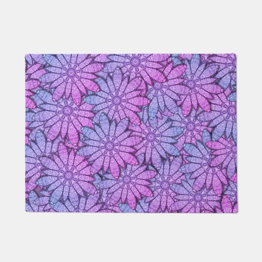 paarse bloemen deurmat (Voorkant)