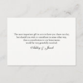 Paarse bloemen die het goed wensen. Bruiloft invoe Informatiekaartje (Achterkant)