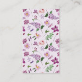 Paarse Bloemen Display Douche Kaart (Achterkant)