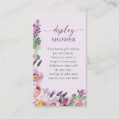 Paarse Bloemen Display Douche Kaart (Voorkant)