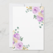 Paarse bloemen doop & eerste verjaardag kaart (Achterkant)