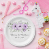 Paarse bloemen Eenvoudig Elegant Papieren Bordje (Feest)