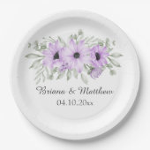 Paarse bloemen Eenvoudig Elegant Papieren Bordje (Voorkant)