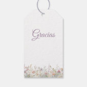 Paarse Bloemen Eerste Communie Cadeau Label Cadeaulabel (Achterkant)