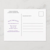 Paarse bloemen Elegant Modern Save the Date Foto Aankondigingskaart (Achterkant)