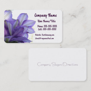 Paarse Bloemen-Elegant (versie #2) Visitekaartje