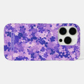 Paarse Bloemen Elegant Violet Bloesempatroon Case-Mate iPhone Case (Achterkant (horizontaal))