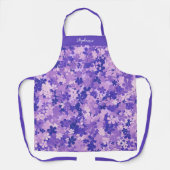 Paarse Bloemen Elegant Violet Bloesempatroon Schort (Voorkant)