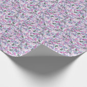 Paarse bloemen en bessen: Waterverf Cadeaupapier (Hoek)