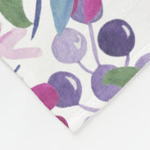 Paarse bloemen en bessen: Waterverf Fleece Deken (Hoek)
