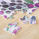 Paarse bloemen en bessen: Waterverf Legpuzzel (Zijkant)