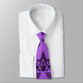 paarse bloemen en culicues print stropdas (Gebonden)