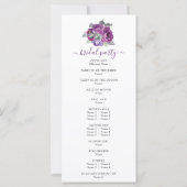 Paarse Bloemen en Elegant Script bruiloft programm (Achterkant)