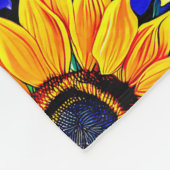 Paarse bloemen en gele zonnebloemen Bloemen Fleece Deken (Hoek)