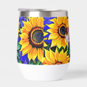 Paarse bloemen en gele zonnebloemen gepersonalisee (Rechts)