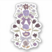 Paarse bloemen en linten sticker (Voorkant)