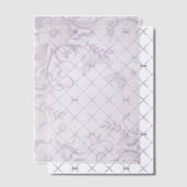 Paarse bloemen en swirls vellum uitnodigingen (Offset (Uitnodiging))